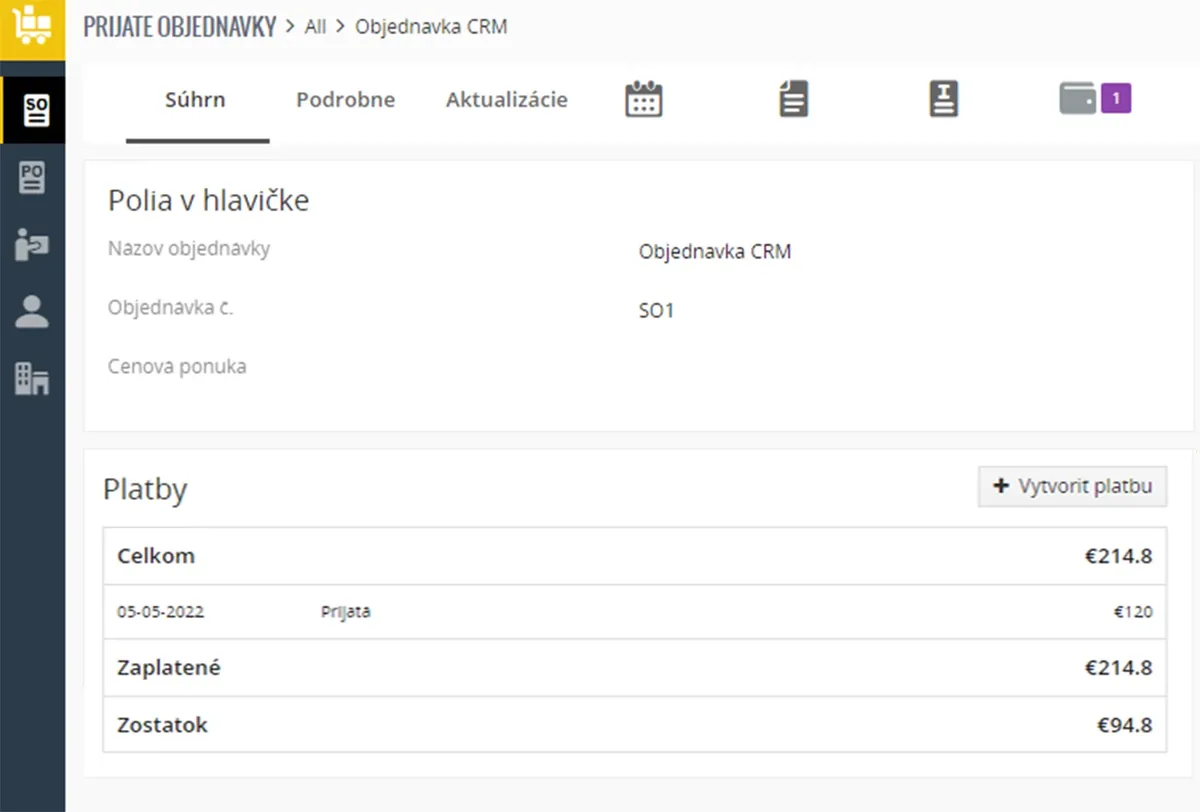 CRM Objednávky