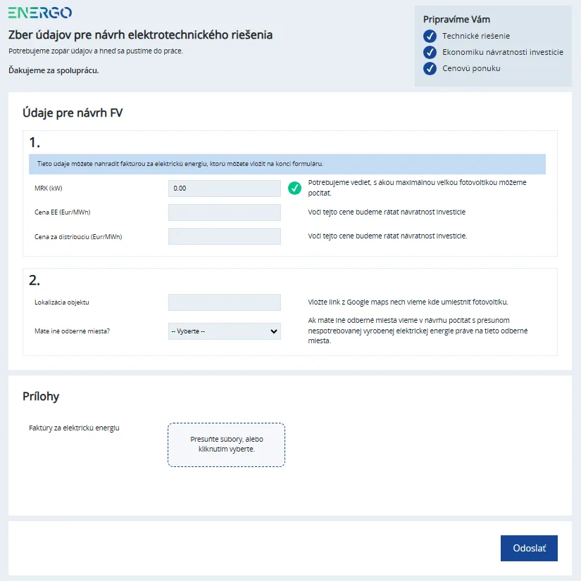 Prípadová štúdia optimalizácia procesov Kontaktný formulár