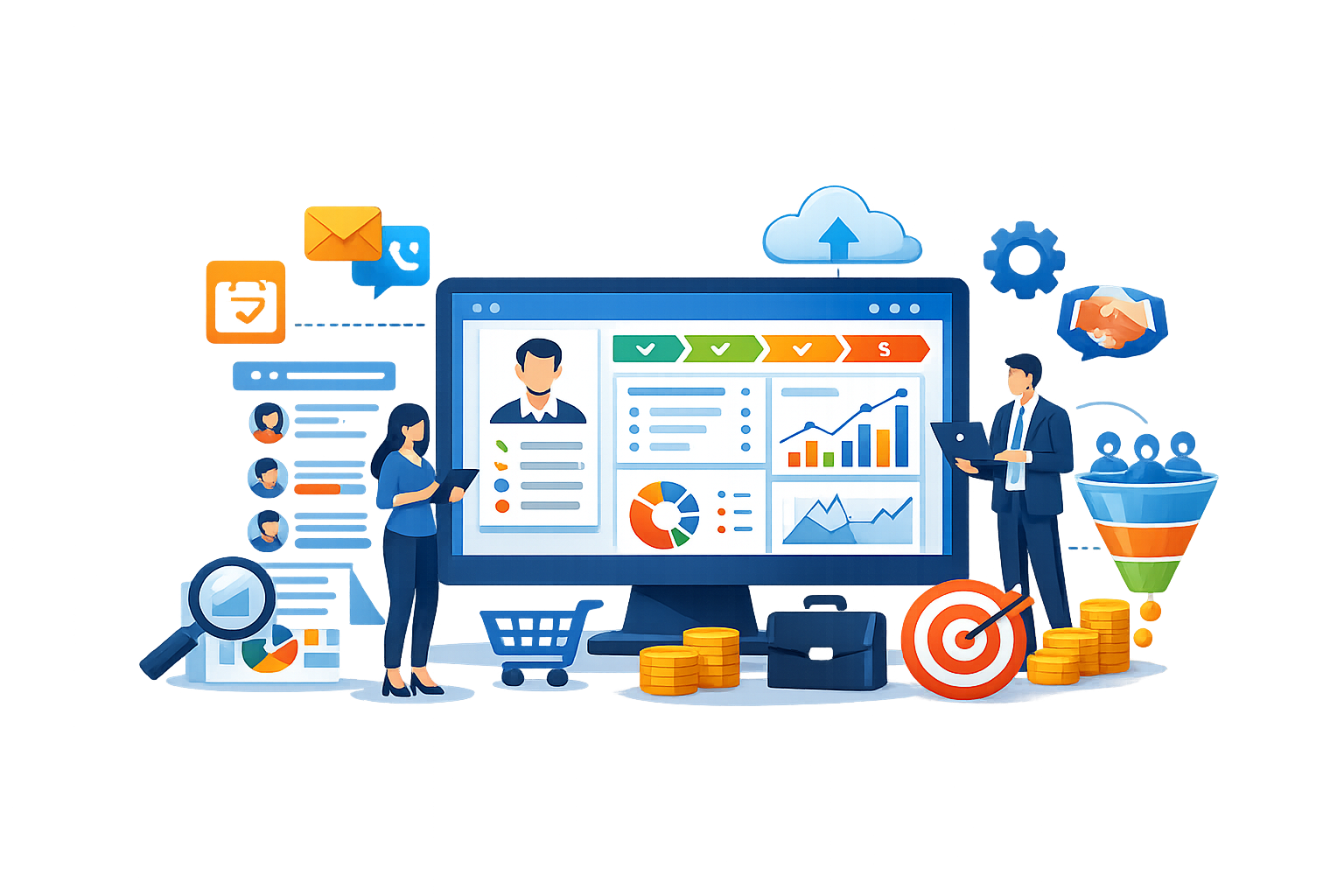 CRM systém vizualizácia riadenia zákazníkov a dát