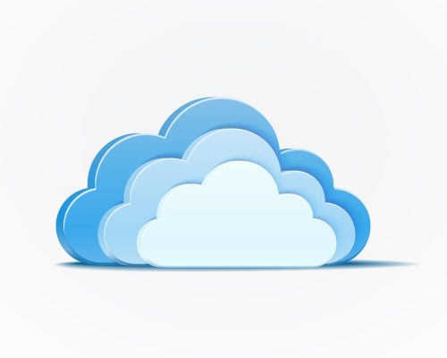 vector blue clouds infographics element on white background